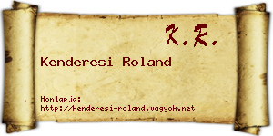 Kenderesi Roland névjegykártya