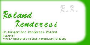 roland kenderesi business card